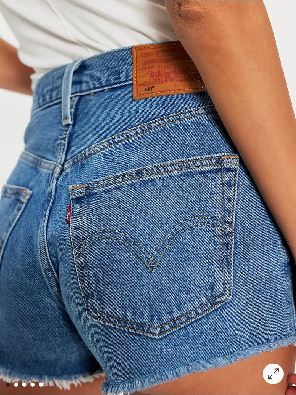 Levi's Medium Blue Denim High-Rise Cutoff Shorts
